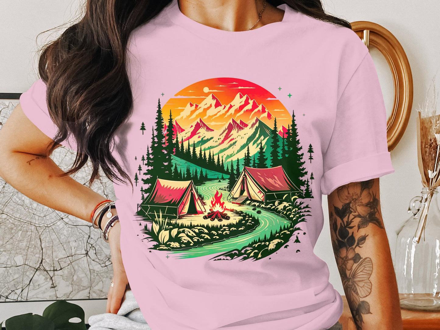 Bonfire Bliss by the River Tee – Embrace the Wilderness
