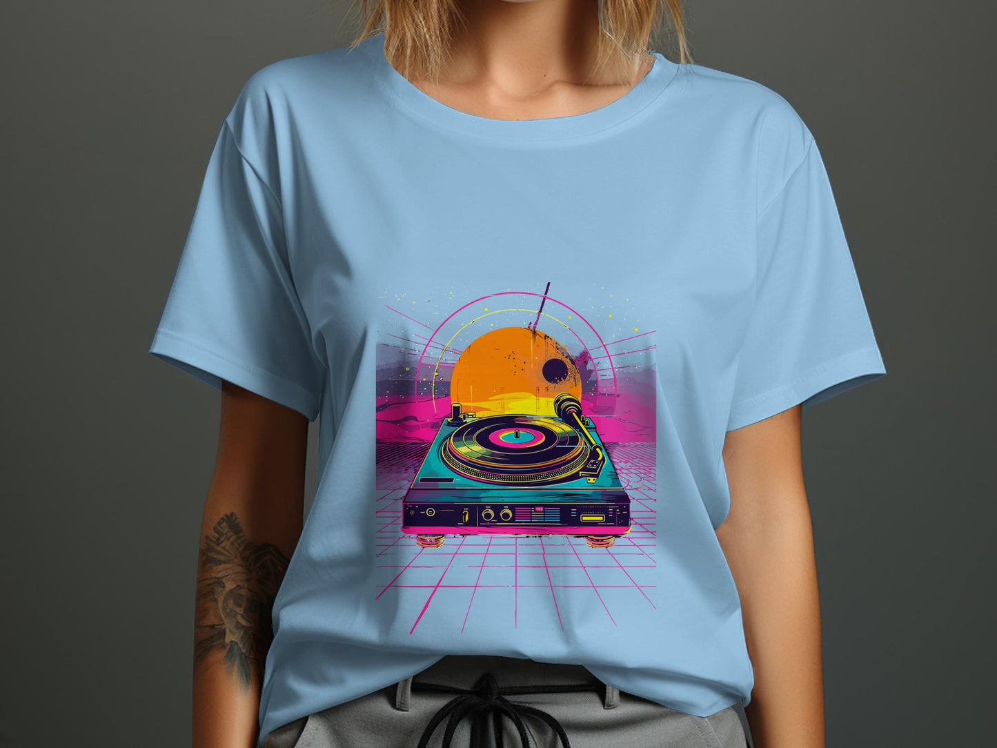 Vintage DJ Turntable Tee - Classic Technics 1200 Style