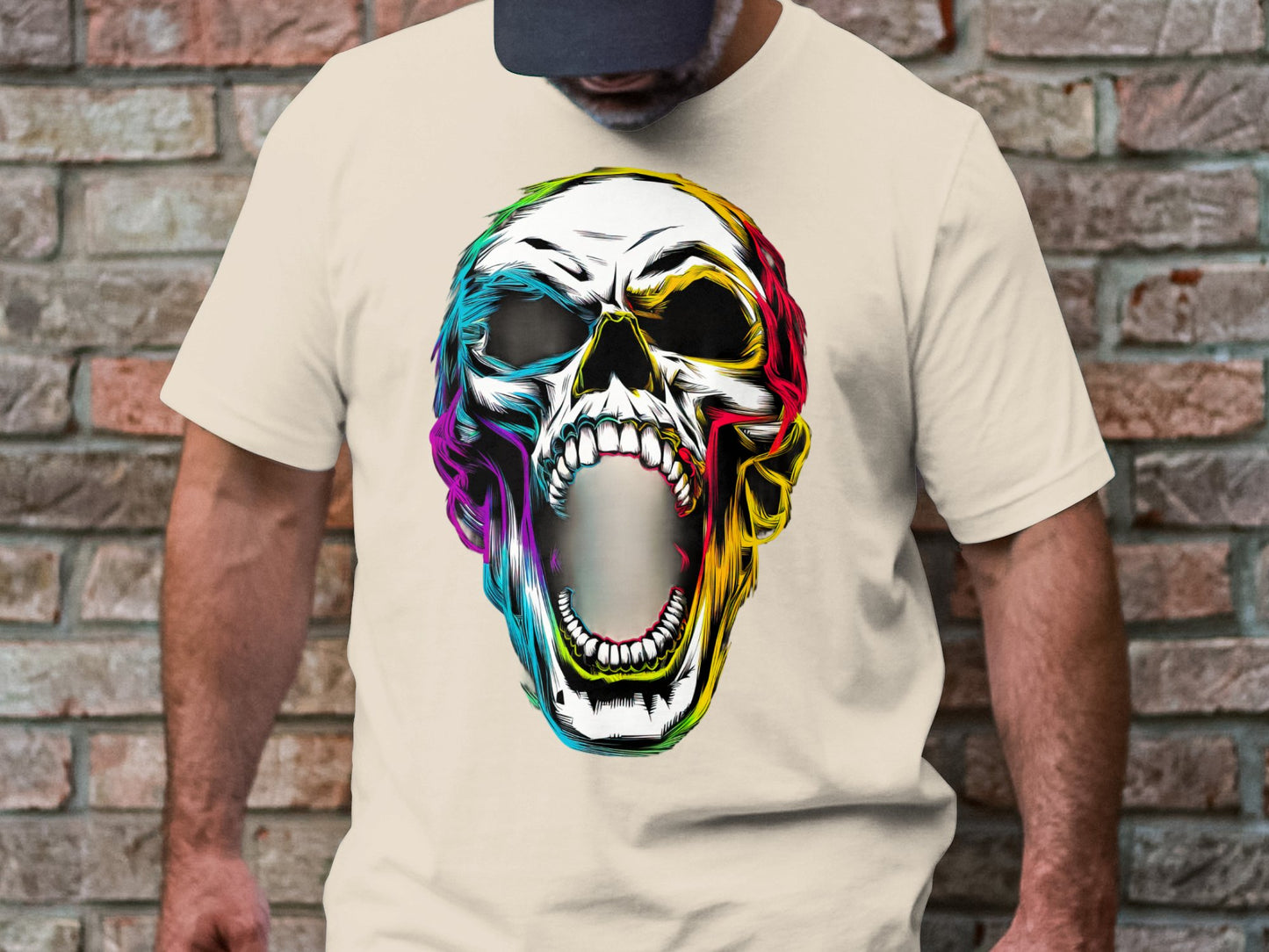 Neon Scream - Punk Horror Skull Tee