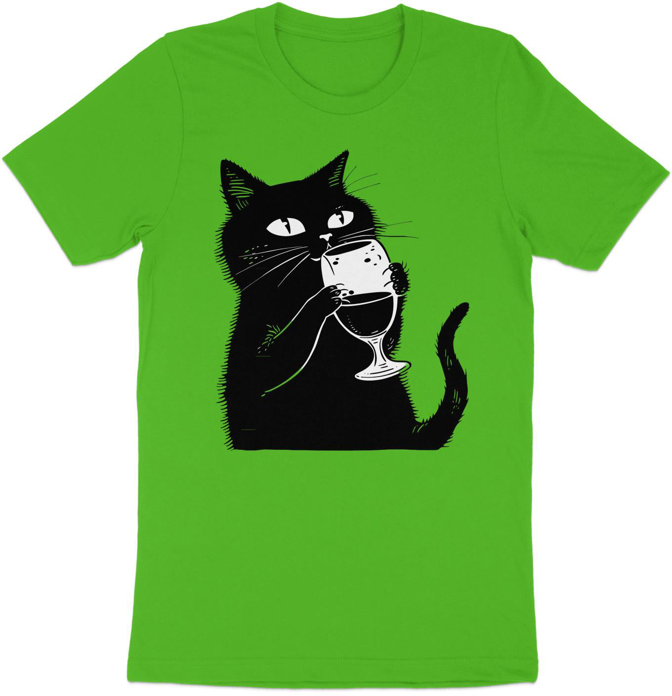 Sipping Kitty - Wine Lover's Minimalist Cat Tee
