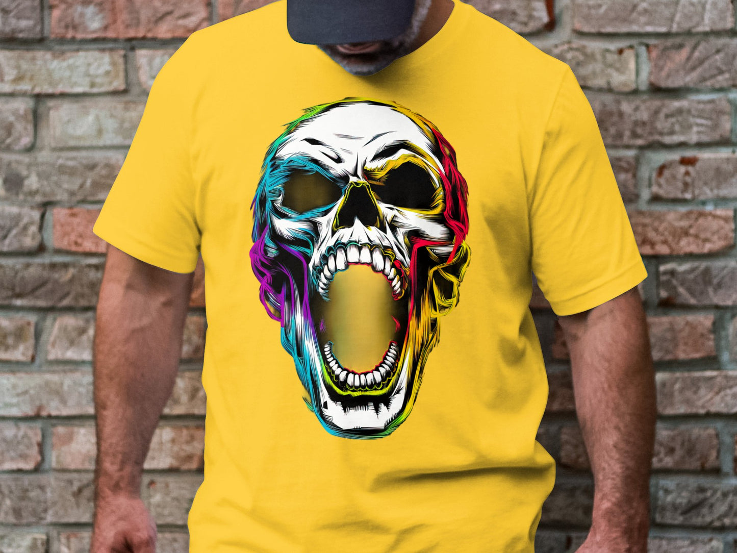 Neon Scream - Punk Horror Skull Tee