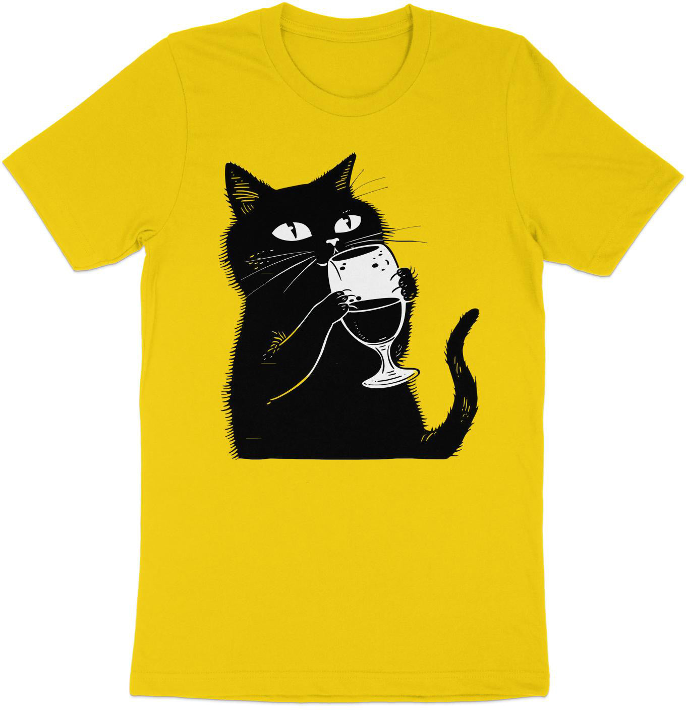 Sipping Kitty - Wine Lover's Minimalist Cat Tee