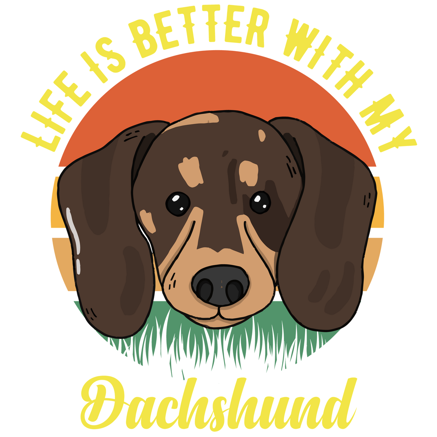 Grassy Gaze - 'Life is Better with My Dachshund' Circular Dog Tee