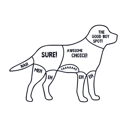 Canine Caress Map - 'Scratch And Pet Guide' Comfort Zones Tee