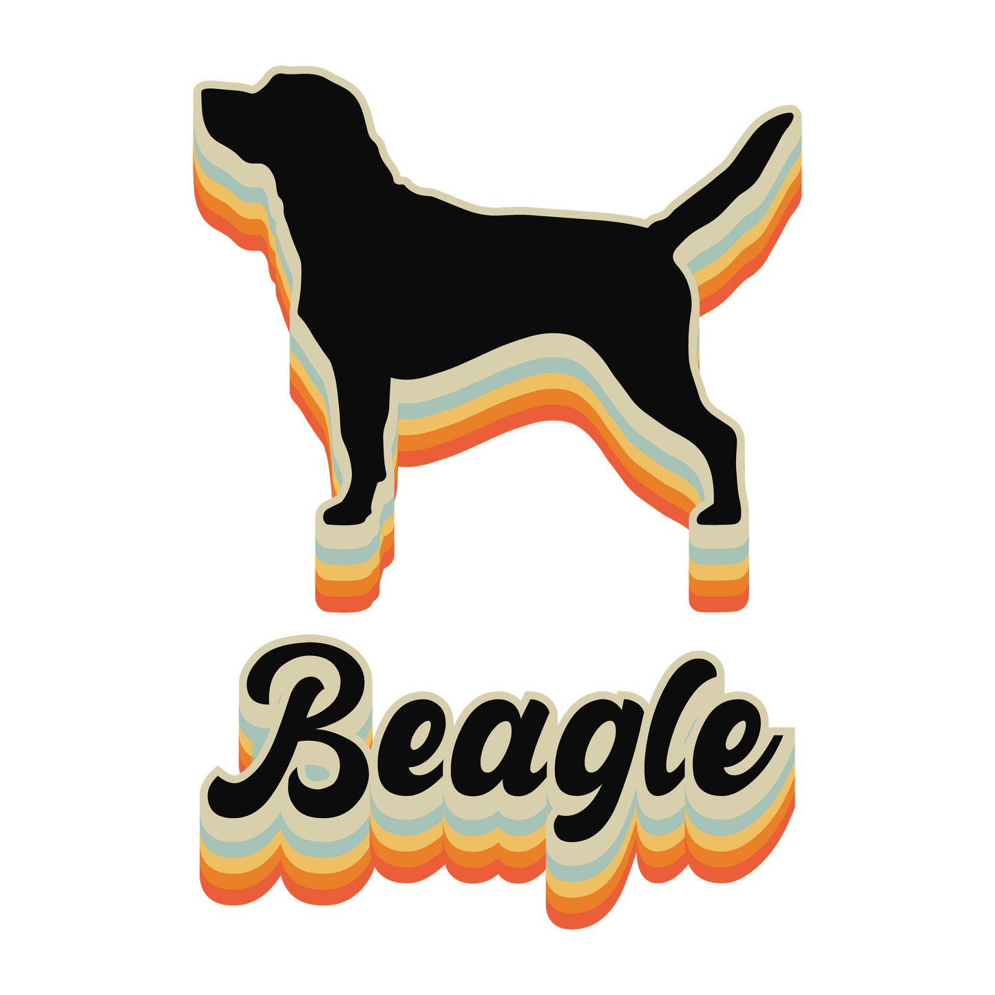Retro Beagle Boogie - 70's Vintage Beagle Silhouette Tee