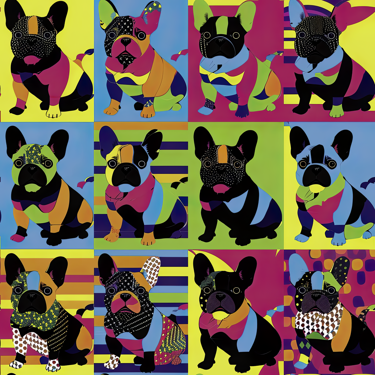 Kaleidoscope Canines Tee - Patchwork Pups in Technicolor!