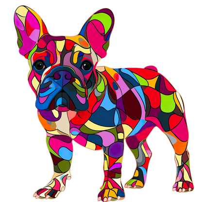 Kaleido Pup French Bulldog Tee - A Spectrum of Fun