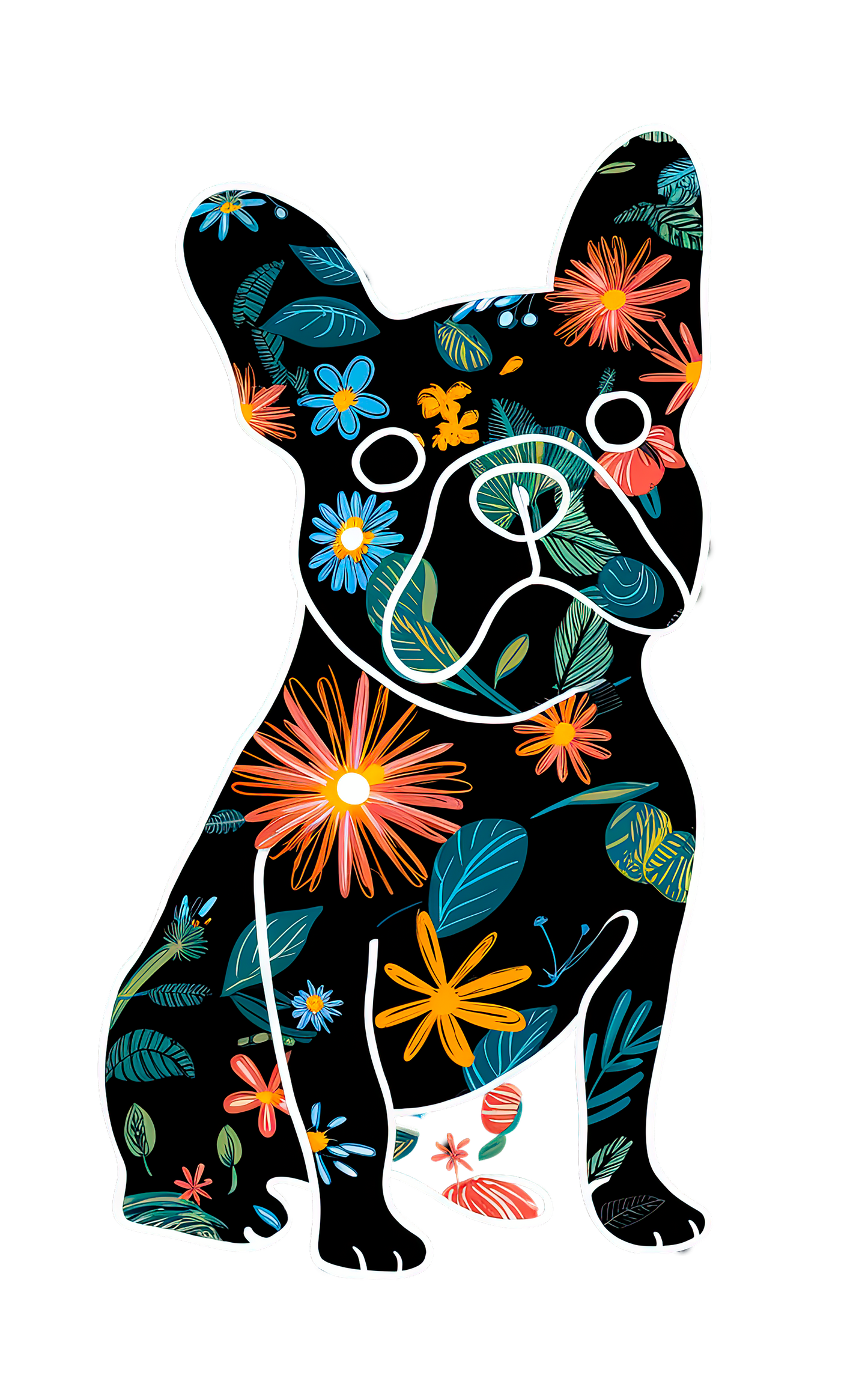 Blossom Pup Tee - Nature's Canine Silhouette