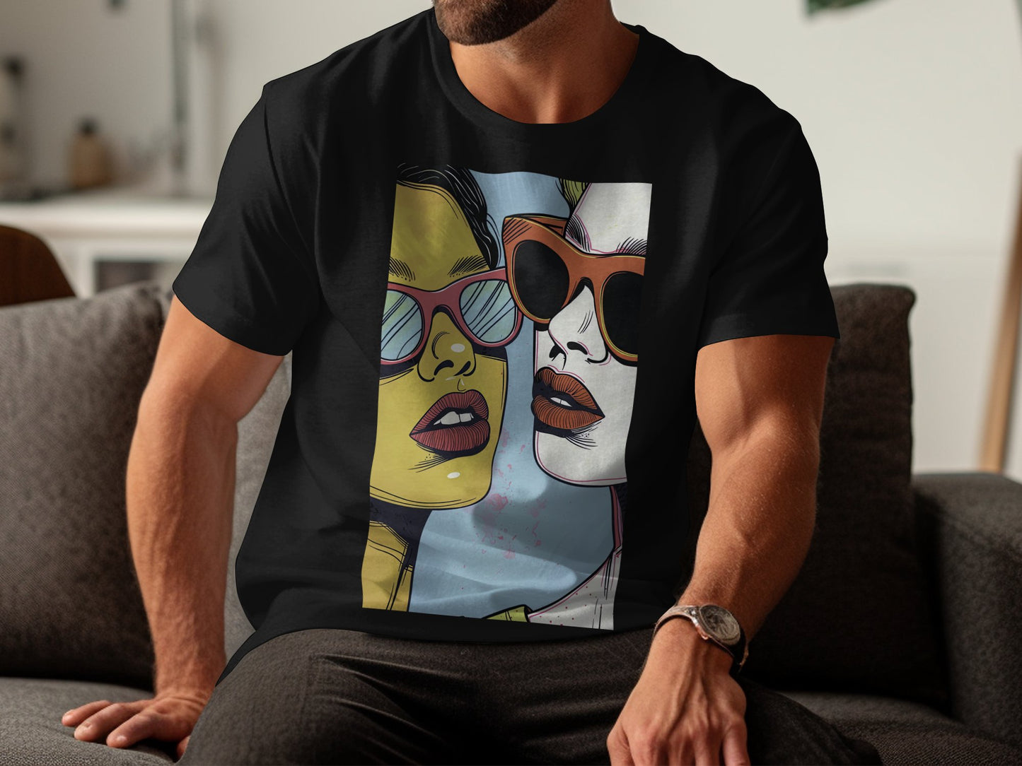 Sun-Kissed Shades Tee - Bold & Beautiful Pop Art Lips