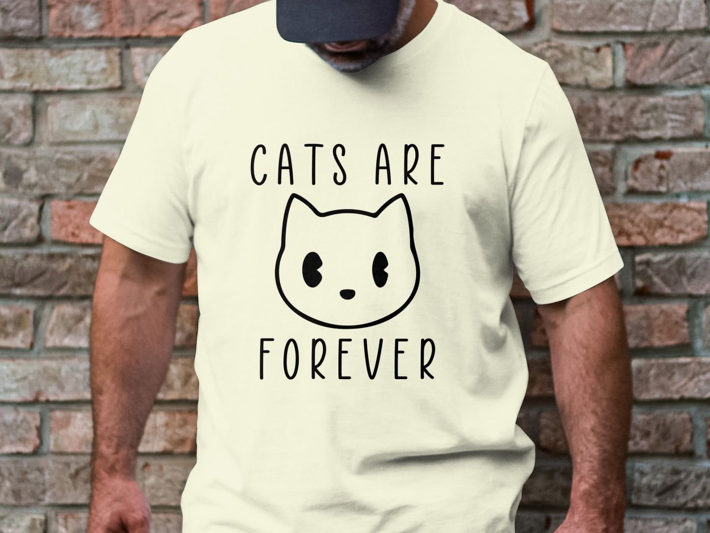 Eternal Feline Charm - 'Cats Are Forever' Sketch Tee
