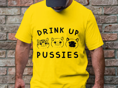 Trio of Tipsy Tabbies - 'Drink Up Pussies' Festive Tee