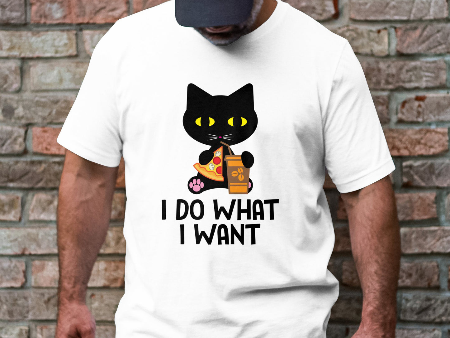 Caffeine And Crusts – The Purrizza Cat Flat Vector Tee