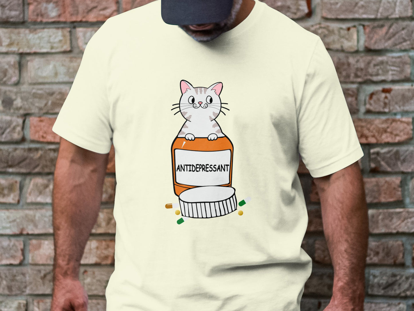 Purr-scription of Happiness - 'Antidepressant' Cat And Pill Bottle Sticker