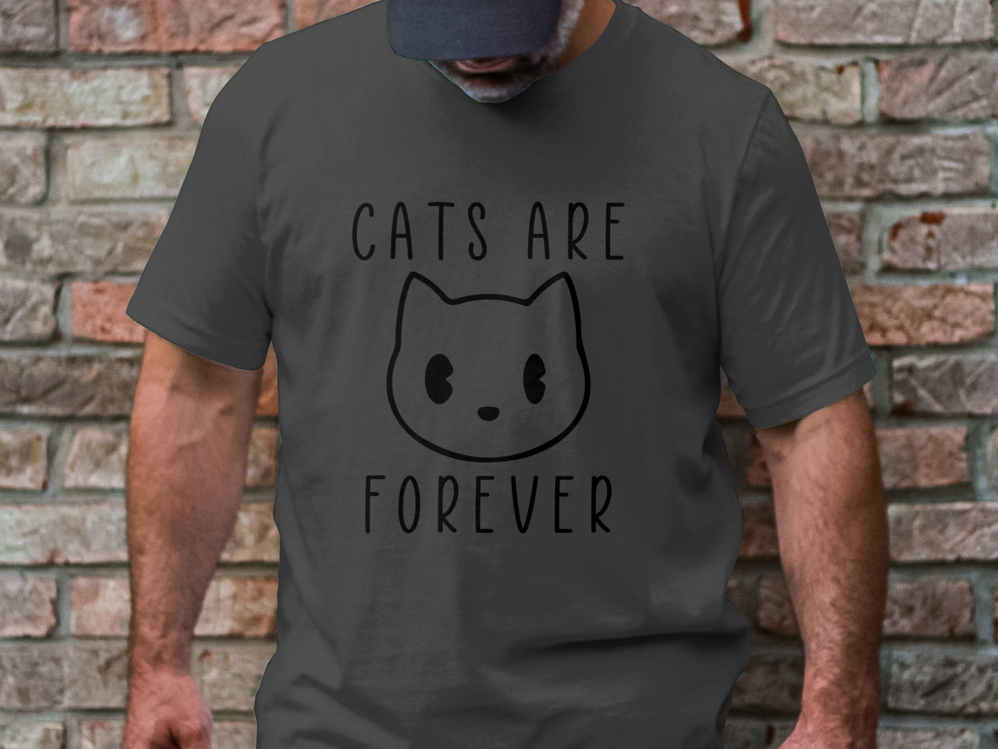 Eternal Feline Charm - 'Cats Are Forever' Sketch Tee