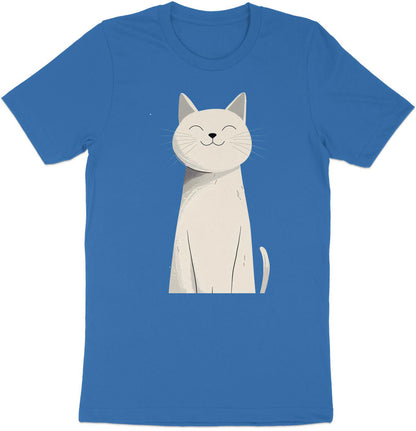 Happy Feline Portrait T-Shirt - Chic Minimalist Cat Design