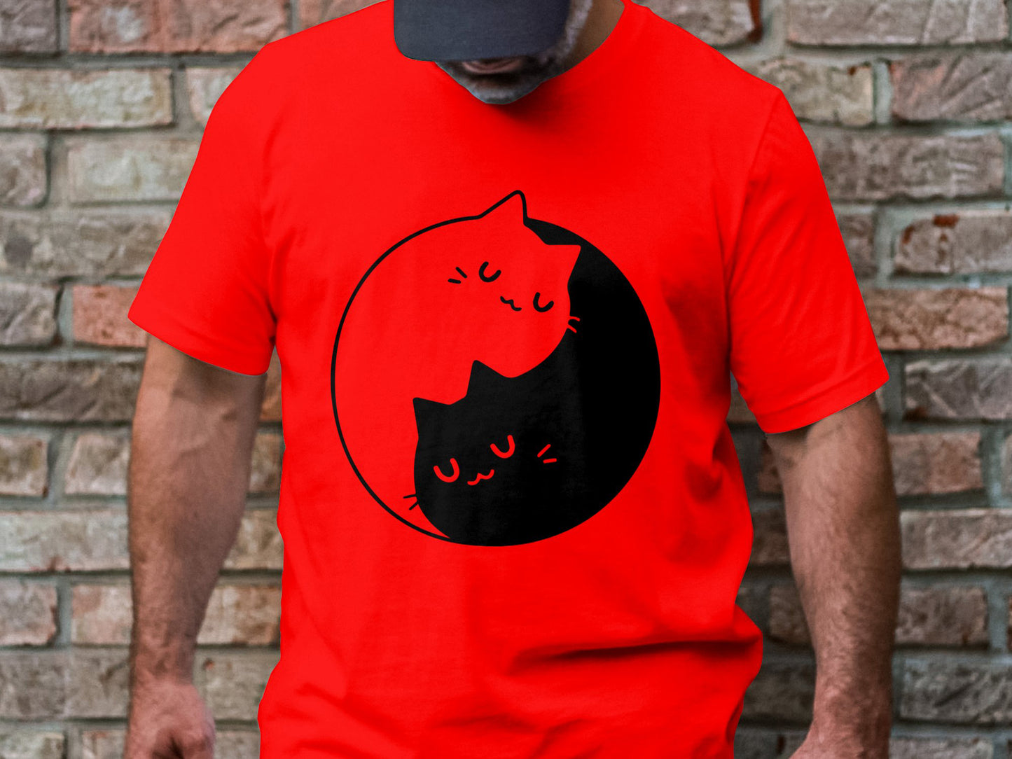 Kitty Zen Circle Tee - The Art of Cat Ying Yang