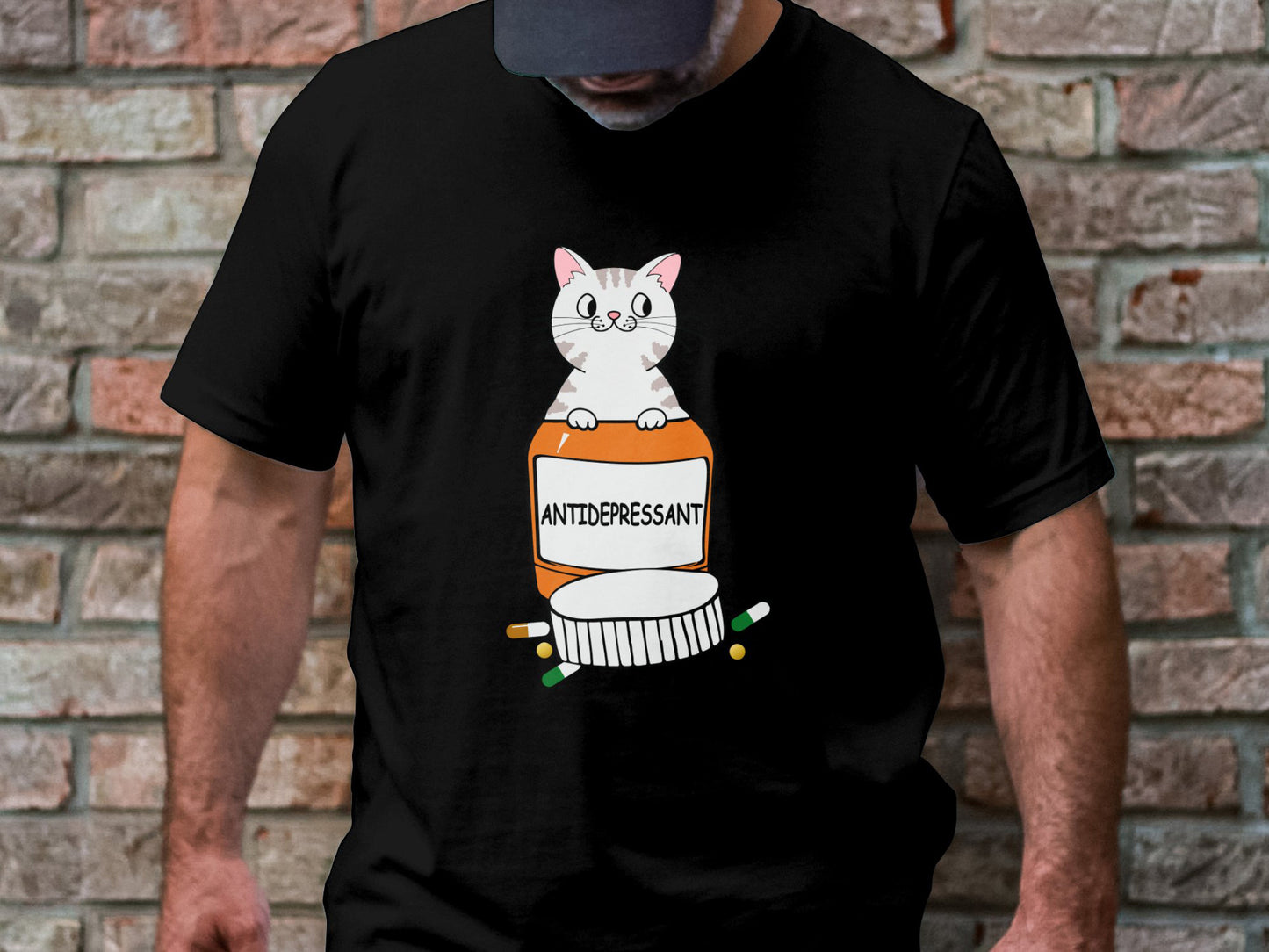 Purr-scription of Happiness - 'Antidepressant' Cat And Pill Bottle Sticker