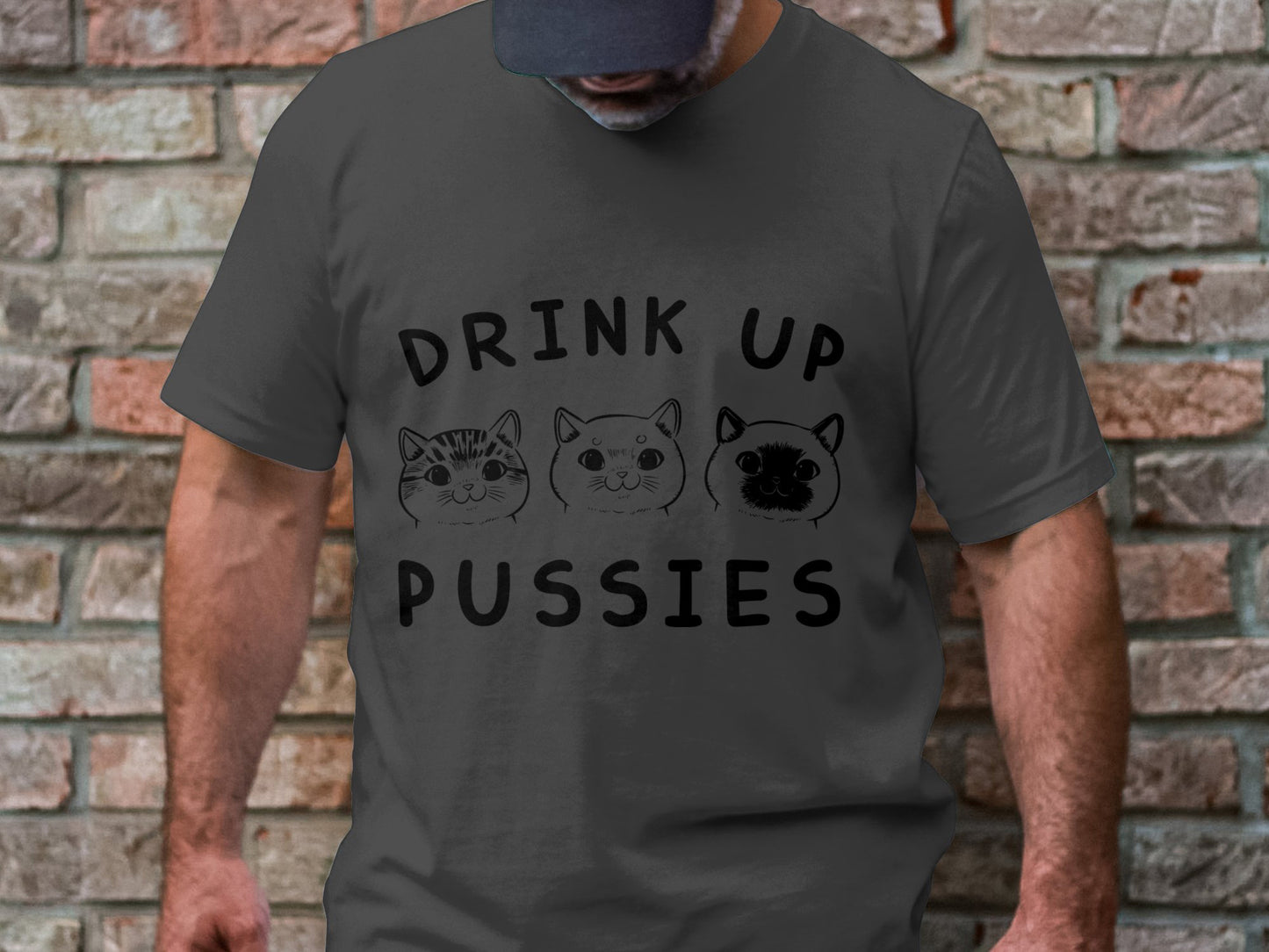 Trio of Tipsy Tabbies - 'Drink Up Pussies' Festive Tee