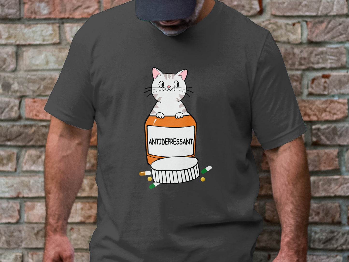 Purr-scription of Happiness - 'Antidepressant' Cat And Pill Bottle Sticker