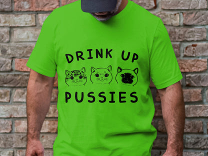 Trio of Tipsy Tabbies - 'Drink Up Pussies' Festive Tee