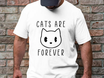 Eternal Feline Charm - 'Cats Are Forever' Sketch Tee