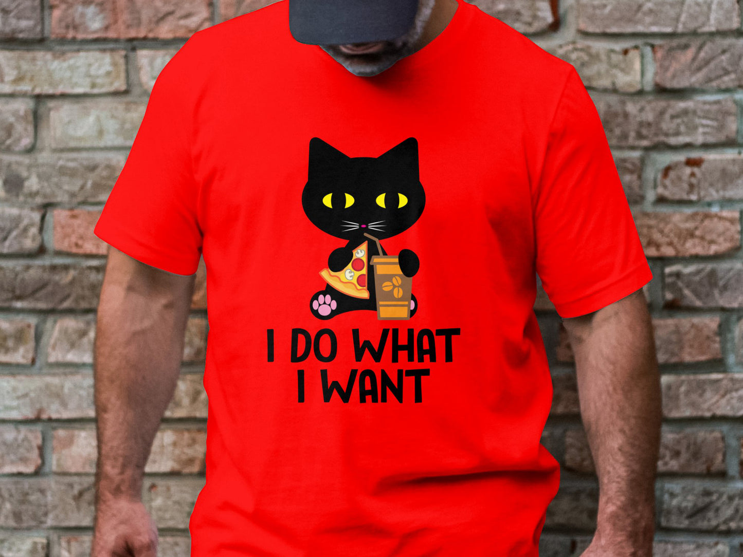 Caffeine And Crusts – The Purrizza Cat Flat Vector Tee