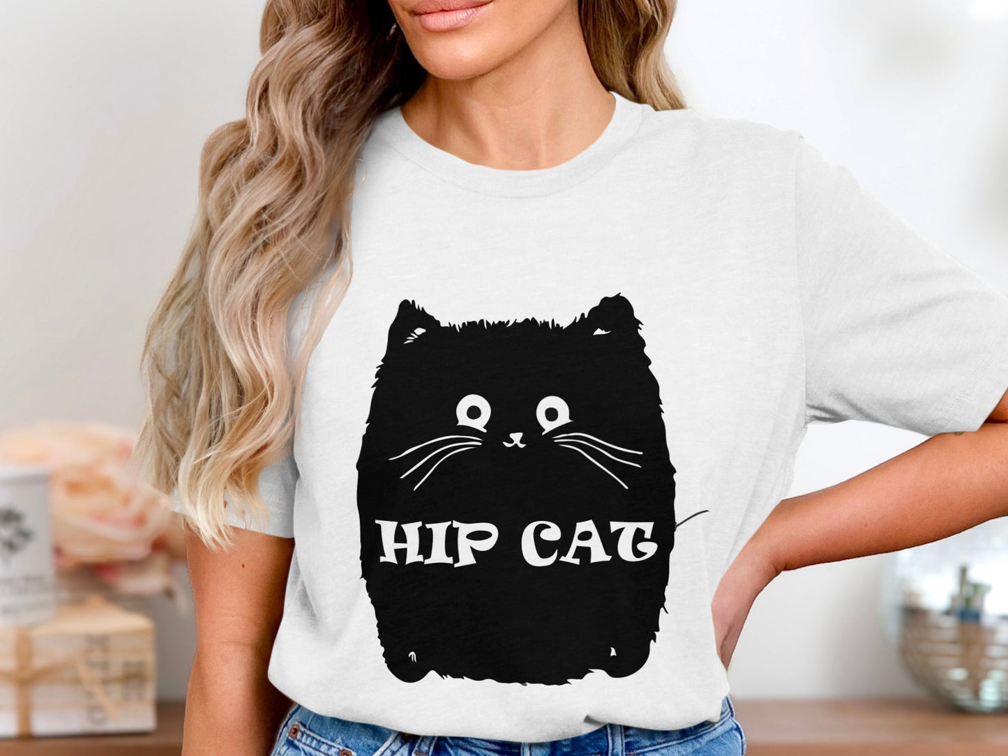 Hip Cat Statement Tee - Bold Feline Fashion