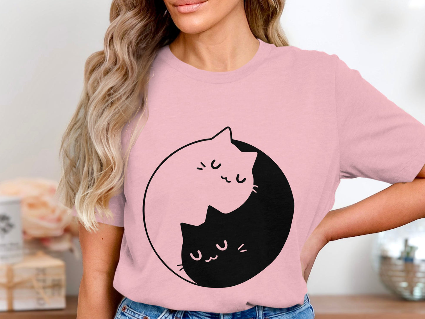 Kitty Zen Circle Tee - The Art of Cat Ying Yang