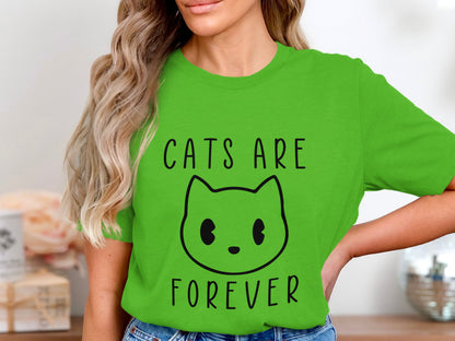 Eternal Feline Charm - 'Cats Are Forever' Sketch Tee