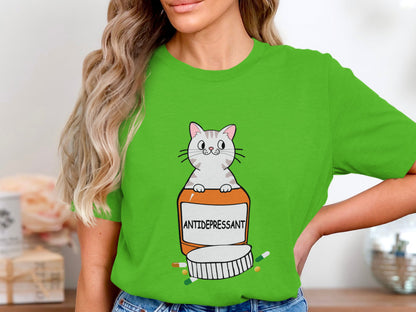Purr-scription of Happiness - 'Antidepressant' Cat And Pill Bottle Sticker