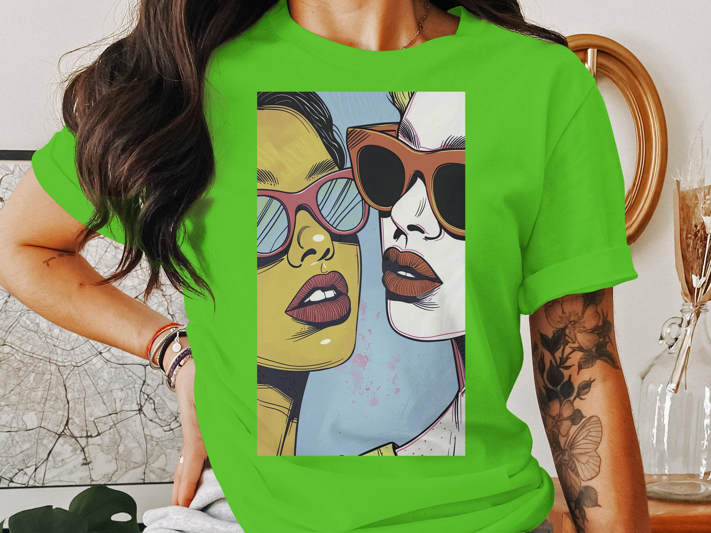 Sun-Kissed Shades Tee - Bold & Beautiful Pop Art Lips