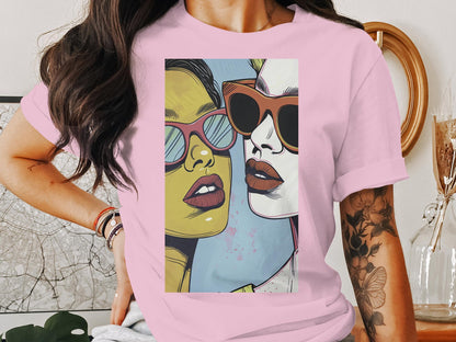 Sun-Kissed Shades Tee - Bold & Beautiful Pop Art Lips