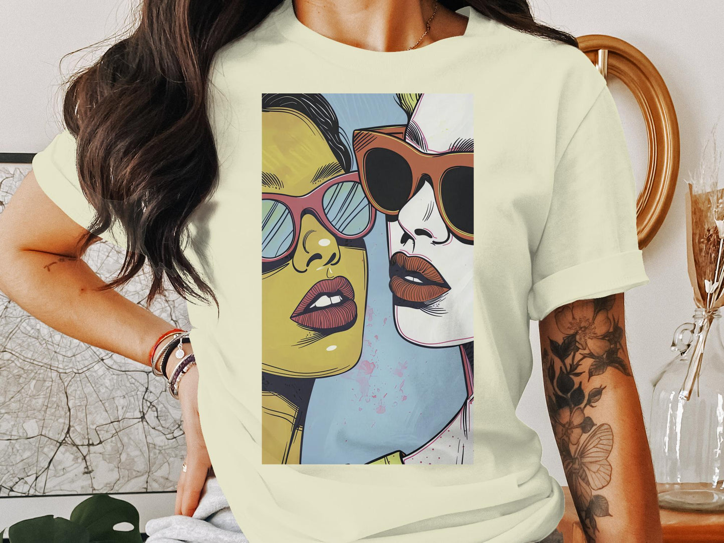 Sun-Kissed Shades Tee - Bold & Beautiful Pop Art Lips