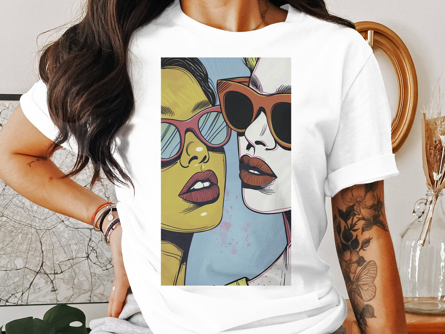 Sun-Kissed Shades Tee - Bold & Beautiful Pop Art Lips
