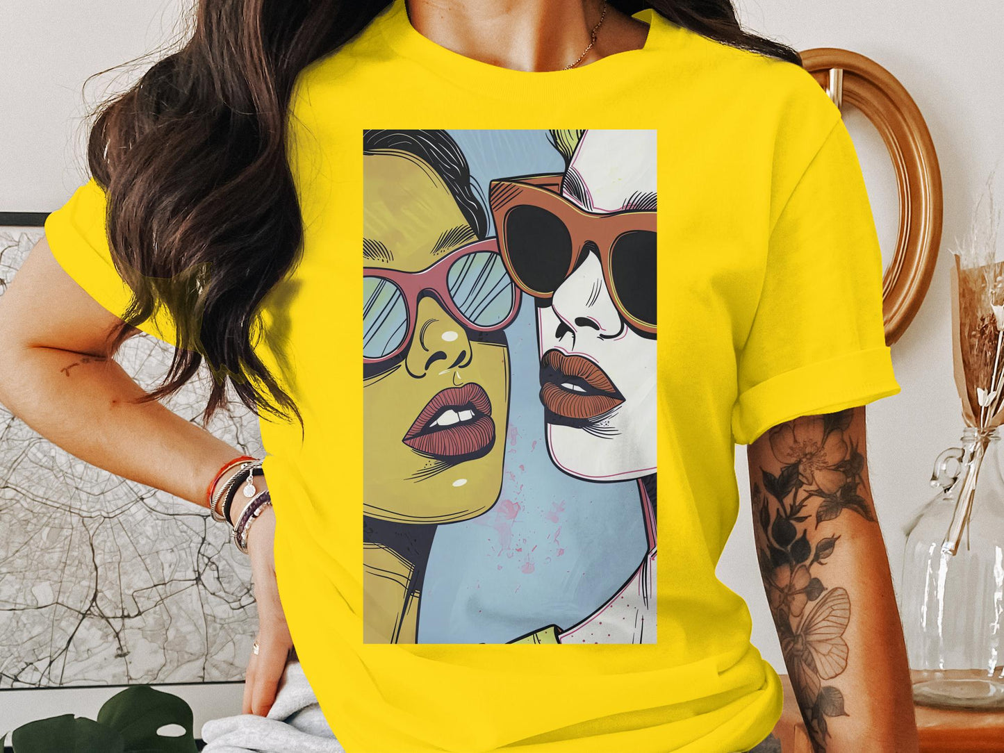 Sun-Kissed Shades Tee - Bold & Beautiful Pop Art Lips