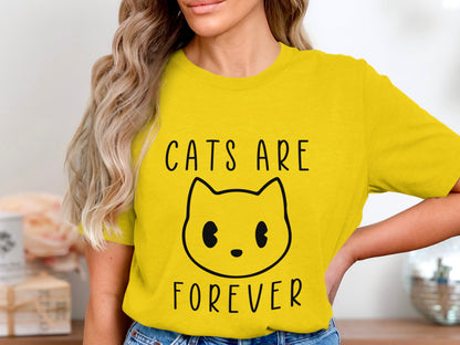 Eternal Feline Charm - 'Cats Are Forever' Sketch Tee