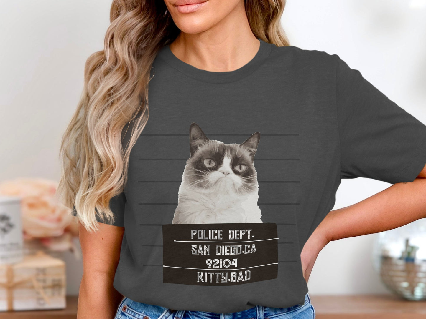 Most Wanted Kitty Tee - Grumpy Cat's San Diego Mugshot