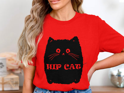 Hip Cat Statement Tee - Bold Feline Fashion