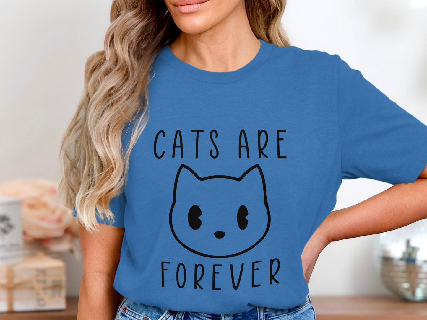 Eternal Feline Charm - 'Cats Are Forever' Sketch Tee