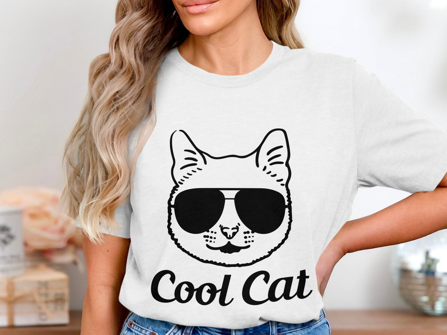 Geek Chic Feline - 'Cool Cat' Glasses Tee