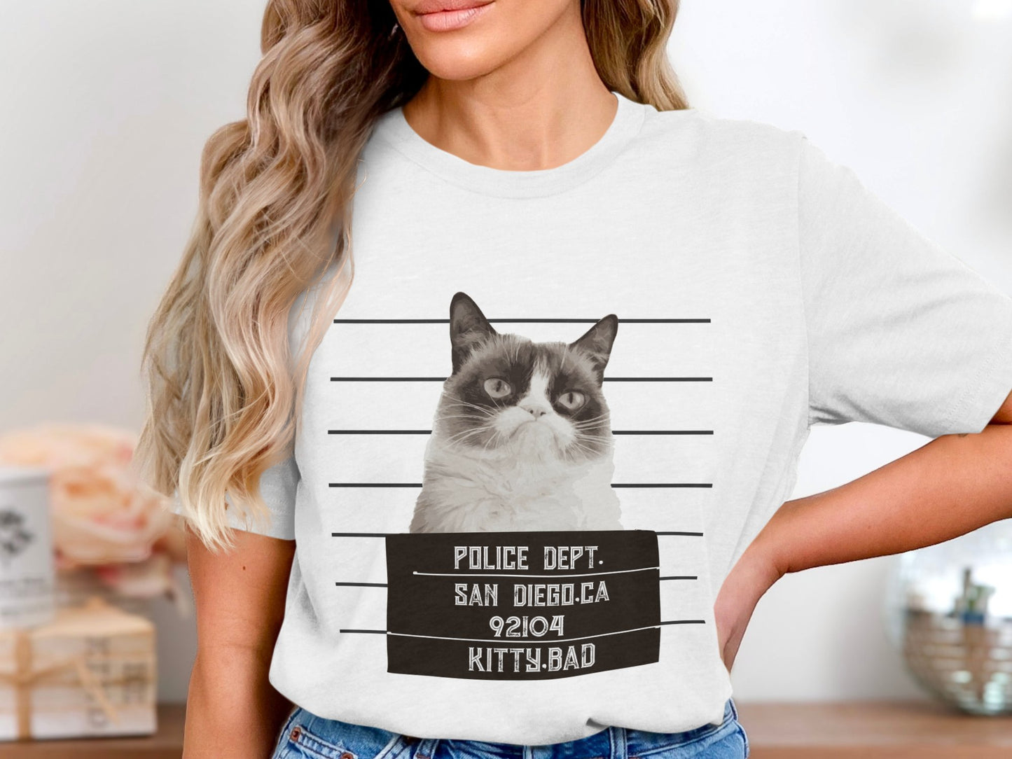 Most Wanted Kitty Tee - Grumpy Cat's San Diego Mugshot