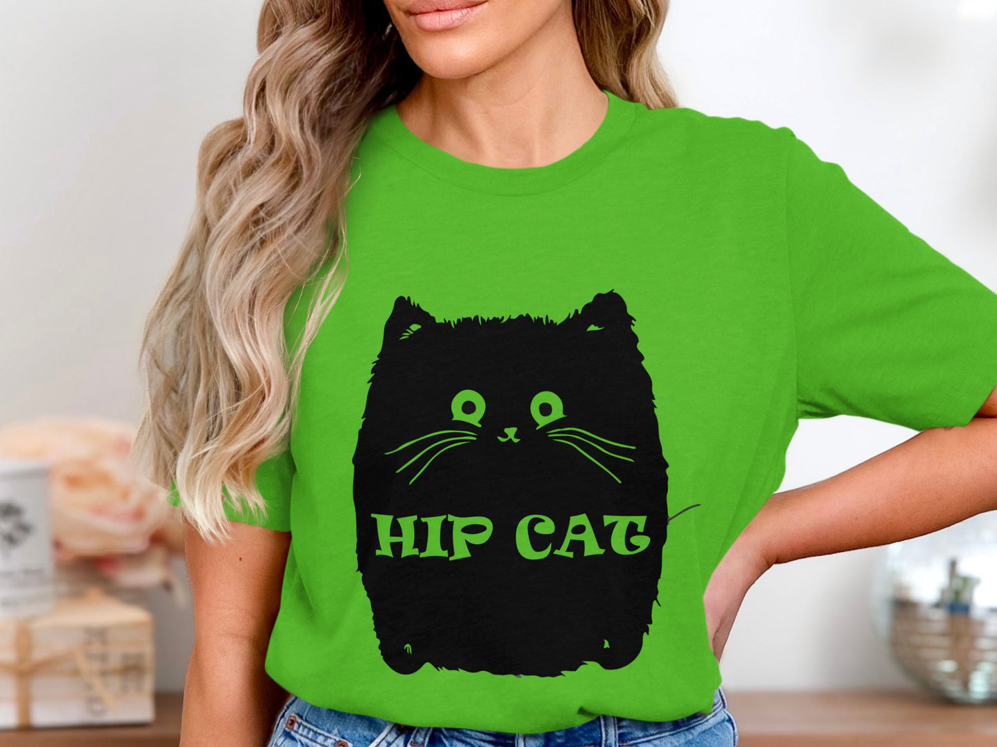 Hip Cat Statement Tee - Bold Feline Fashion