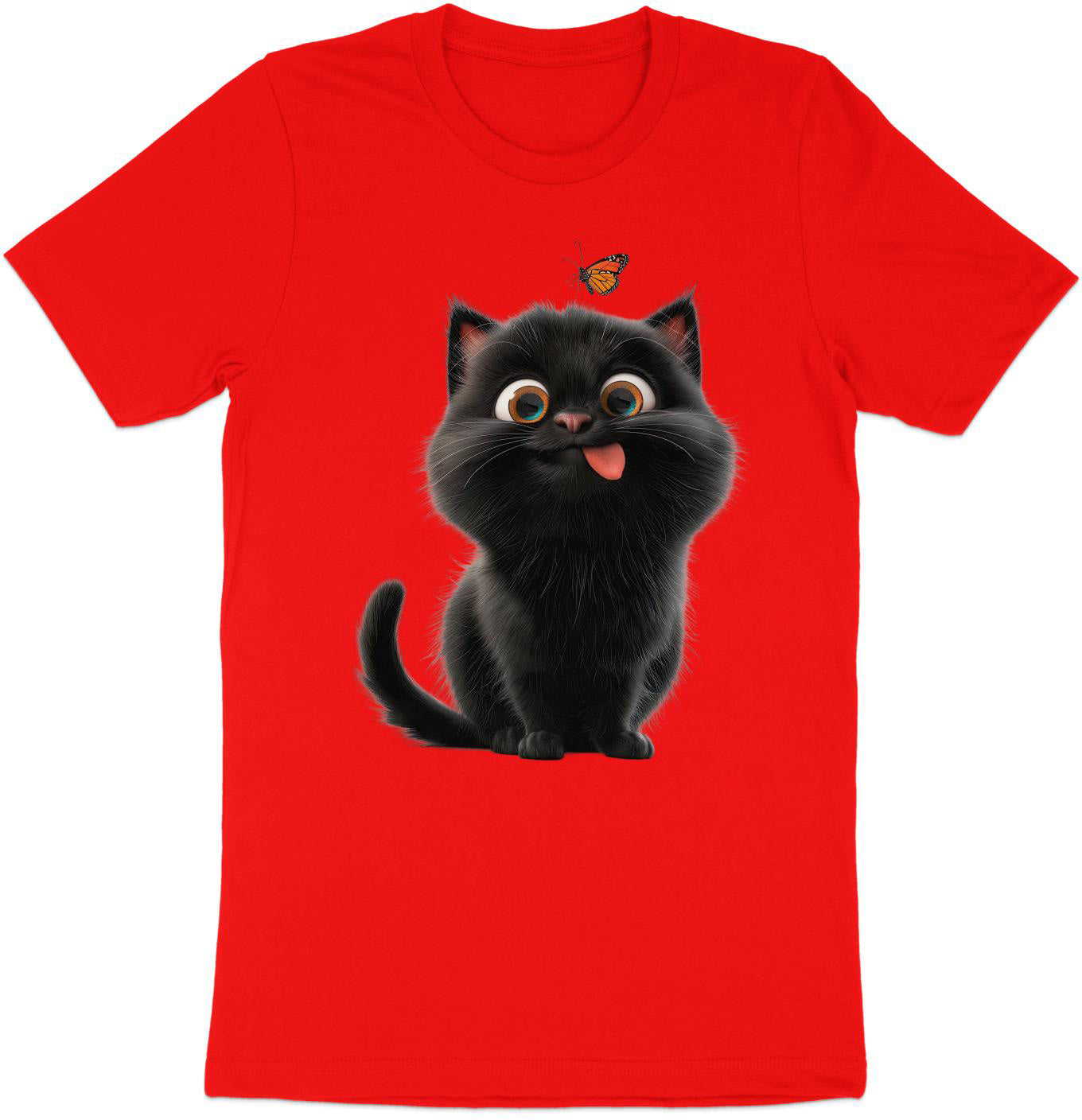 Happy Kitten And Butterfly Buddy Tee – Animated Adoration