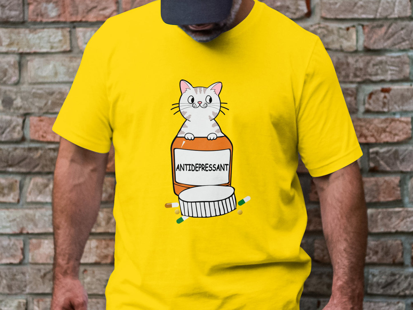 Purr-scription of Happiness - 'Antidepressant' Cat And Pill Bottle Sticker