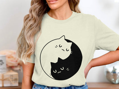 Kitty Zen Circle Tee - The Art of Cat Ying Yang