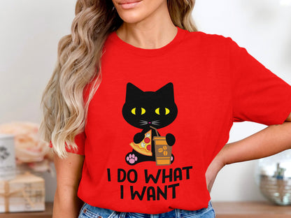 Caffeine And Crusts – The Purrizza Cat Flat Vector Tee