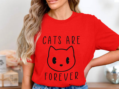 Eternal Feline Charm - 'Cats Are Forever' Sketch Tee