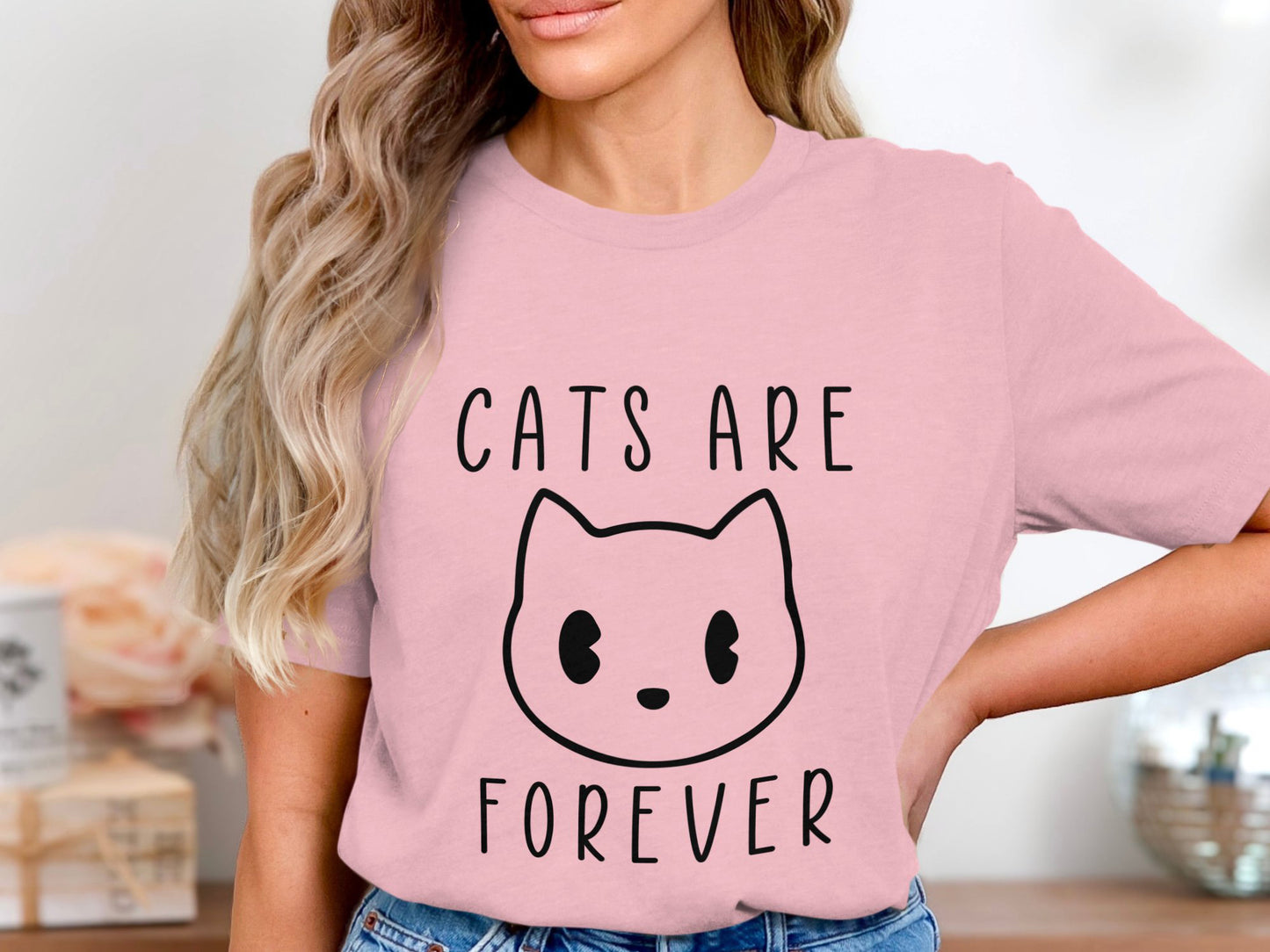 Eternal Feline Charm - 'Cats Are Forever' Sketch Tee