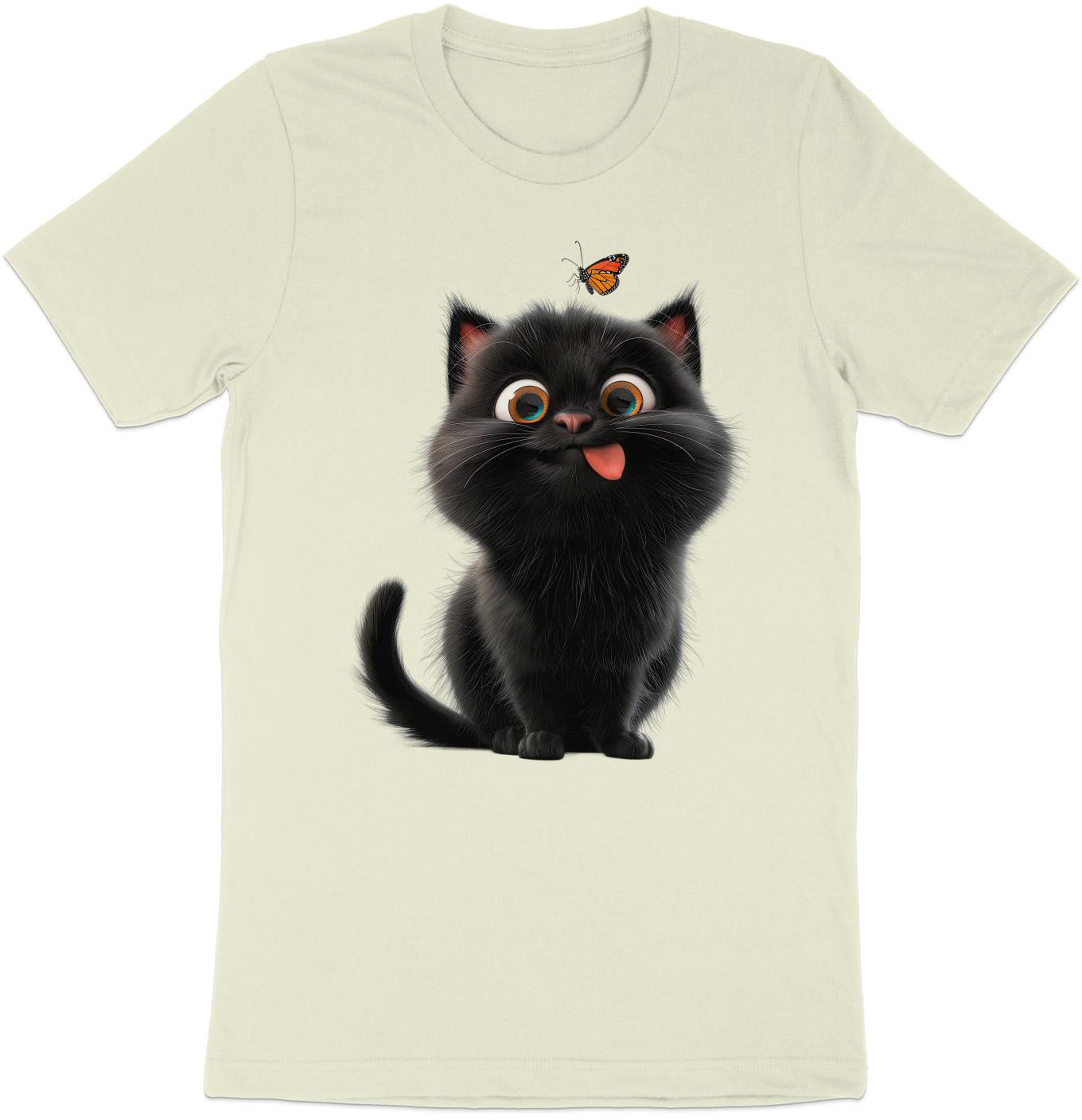 Happy Kitten And Butterfly Buddy Tee – Animated Adoration