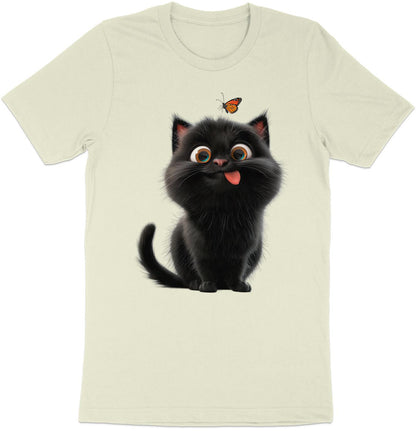 Happy Kitten And Butterfly Buddy Tee – Animated Adoration